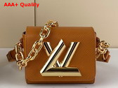 Louis Vuitton Twist Lock XL in Gold Miel Brown Epi Cowhide Leather M22297 Replica
