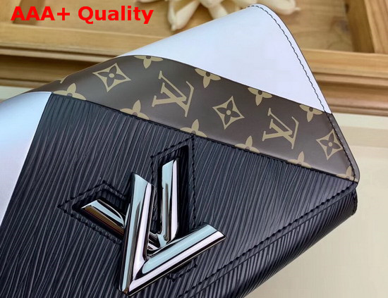 Louis Vuitton Twist Chain Wallet Black Tan Cowhide Leather M67798 Replica