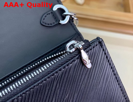 Louis Vuitton Twist Chain Wallet Black Tan Cowhide Leather M67798 Replica