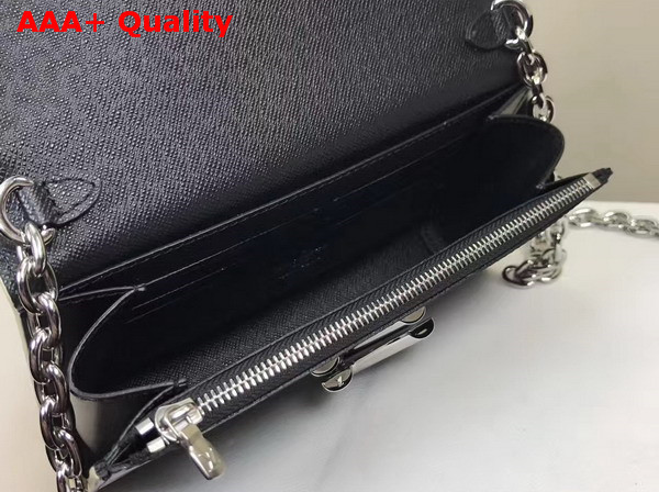 Louis Vuitton Twist Chain Wallet in Black Epi Leather with Stickers M62007 Replica