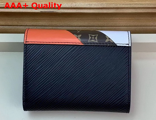 Louis Vuitton Twist Compact Wallet Black Tan Cowhide Leather Replica