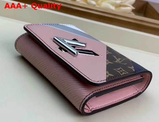 Louis Vuitton Twist Compact Wallet Pink White Navy Blue Cowhide Leather M67799 Replica