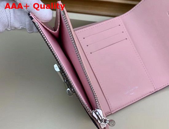 Louis Vuitton Twist Compact Wallet Pink White Navy Blue Cowhide Leather M67799 Replica