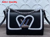 Louis Vuitton Twist MM Black Epi Leather with Braided Detail Replica