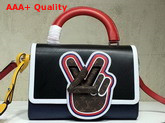 Louis Vuitton Twist MM Black Epi Leather with Embroidered Details and Monogram Canvas Patch Replica