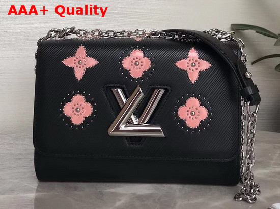 Louis Vuitton Twist MM Black Printed and Studded Epi Leather M52134 Replica