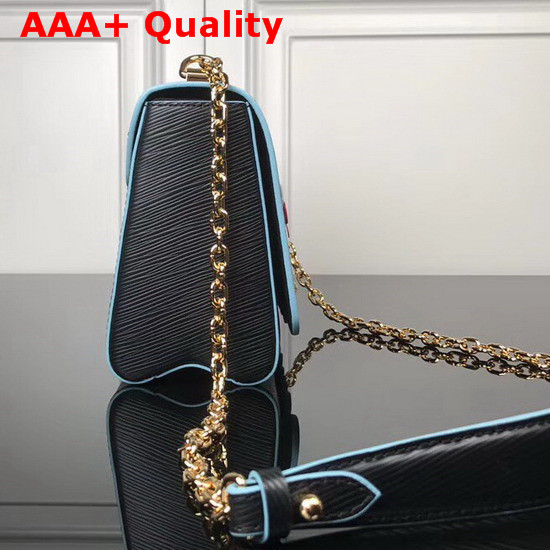 Louis Vuitton Twist MM Epi Black Printed and Embossed Epi Leather with Leather Patches and Studs M54857 Replica