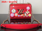 Louis Vuitton Twist MM Epi Red Printed and Embossed Epi Leather with Leather Patches and Studs M54589 Replica