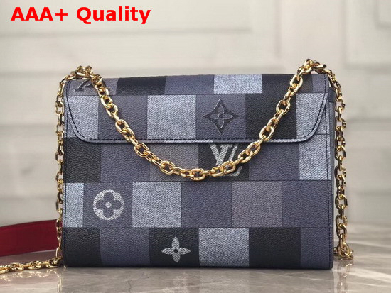 Louis Vuitton Twist MM Grey and Black Printed Calfskin Replica