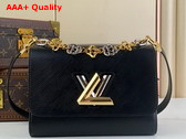 Louis Vuitton Twist MM Handbag in Black Epi Grained Leather M22773 Replica