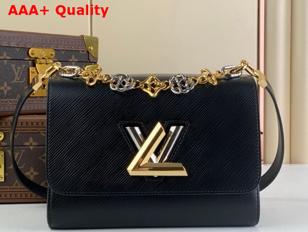 Louis Vuitton Twist MM Handbag in Black Epi Grained Leather M22773 Replica