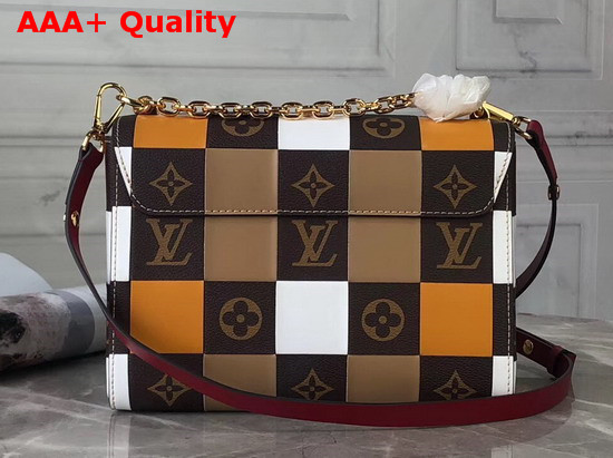 Louis Vuitton Twist MM Handbag in Monogram Canvas Woven with Colored Leather M55426 Replica