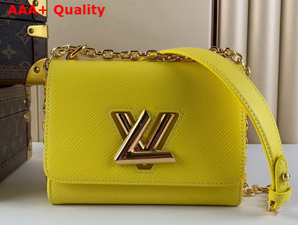 Louis Vuitton Twist MM Handbag in Yellow Epi Leather Replica