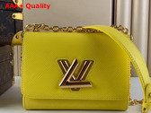 Louis Vuitton Twist MM Handbag in Yellow Epi Leather Replica