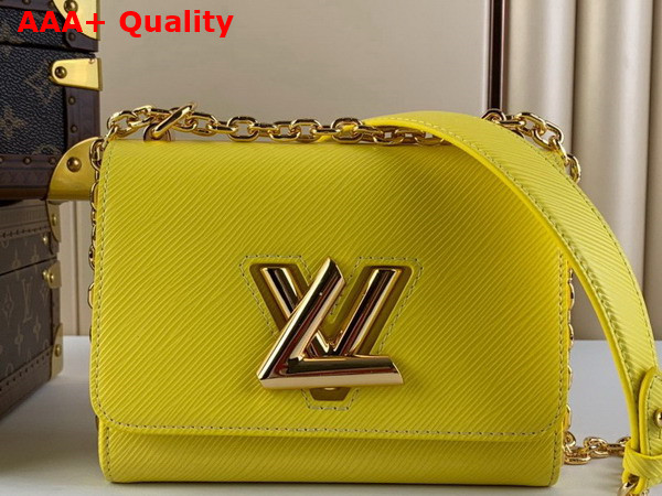 Louis Vuitton Twist MM Handbag in Yellow Epi Leather Replica