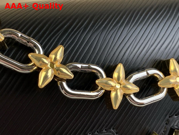 Louis Vuitton Twist MM LV Bloom Handbag in Black Epi Grained Cowhide Leather M24044 Replica