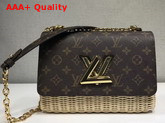 Louis Vuitton Twist MM Monogram Canvas and Wicker Replica