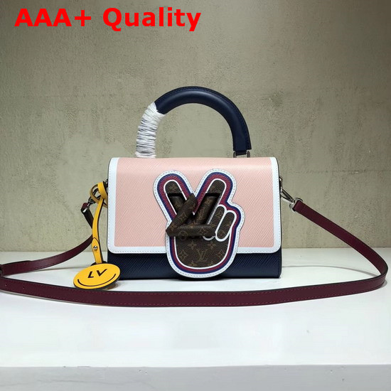 Louis Vuitton Twist MM Rose Ballerine Pink Epi Leather with Embroidered Details and Monogram Canvas Patch M52514 Replica