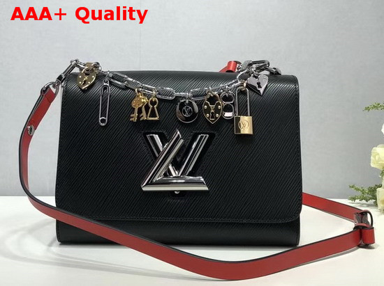 Louis Vuitton Twist MM in Black Epi Leather with LV Love Lock Charms M52894 Replica