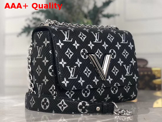 Louis Vuitton Twist MM in Black Monogram Python Skin Replica