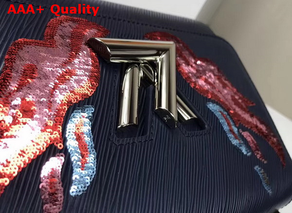 Louis Vuitton Twist MM in Blue Embroidered EPI Leather Replica