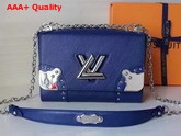 Louis Vuitton Twist MM in Blue Epi Leather with Metal Conners Replica