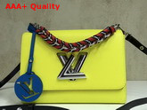 Louis Vuitton Twist MM in Fluo Yellow Epi Leather with Short Chain Handle Replica