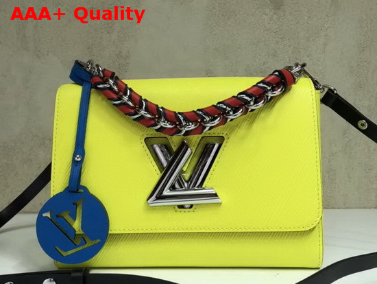 Louis Vuitton Twist MM in Fluo Yellow Epi Leather with Short Chain Handle Replica