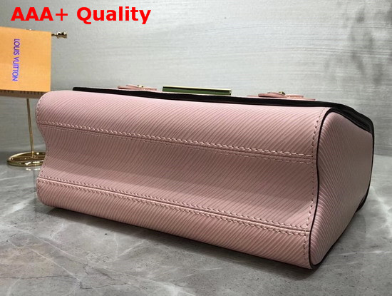 Louis Vuitton Twist MM in Pink Epi Leather Features Studded Smooth Leather Flowers Replica