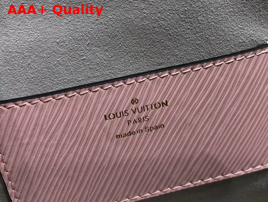 Louis Vuitton Twist MM in Pink Epi Leather Features Studded Smooth Leather Flowers Replica