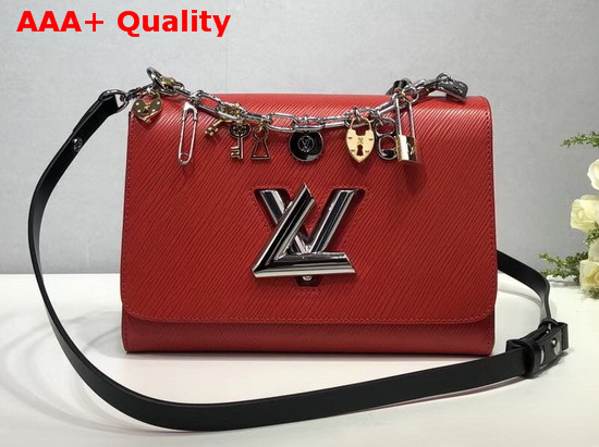 Louis Vuitton Twist MM in Red Epi Leather with LV Love Lock Charms Replica
