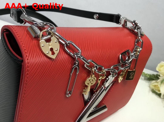 Louis Vuitton Twist MM in Red Epi Leather with LV Love Lock Charms Replica