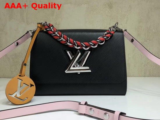 Louis Vuitton Twist MM with Short Chain Handle Black Epi Leather M52503 Replica