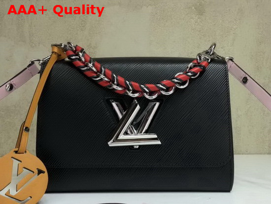 Louis Vuitton Twist MM with Short Chain Handle Black Epi Leather M52503 Replica