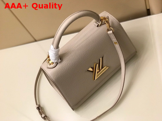 Louis Vuitton Twist One Handle MM Handbag in Greige Taurillon Leather M57092 Replica