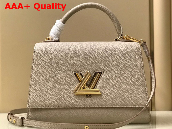 Louis Vuitton Twist One Handle MM Handbag in Greige Taurillon Leather M57092 Replica