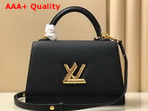 Louis Vuitton Twist One Handle PM Handbag in Black Taurillon Leather M57093 Replica