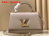 Louis Vuitton Twist One Handle PM Handbag in Greige Taurillon Leather M57214 Replica