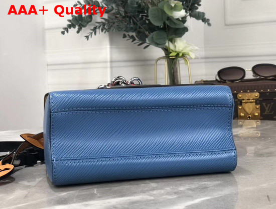Louis Vuitton Twist PM Bag in Blue Epi Leather with a Braided Handle and Removable LV Initials Charm Replica