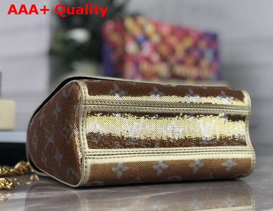 Louis Vuitton Twist PM Handbag Gold and Silver Sequin Embroidered Leather Replica