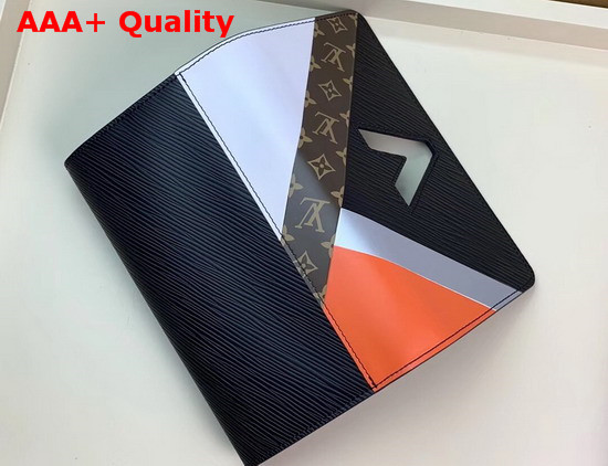 Louis Vuitton Twist Wallet Black and Tan Cowhide Leather Replica