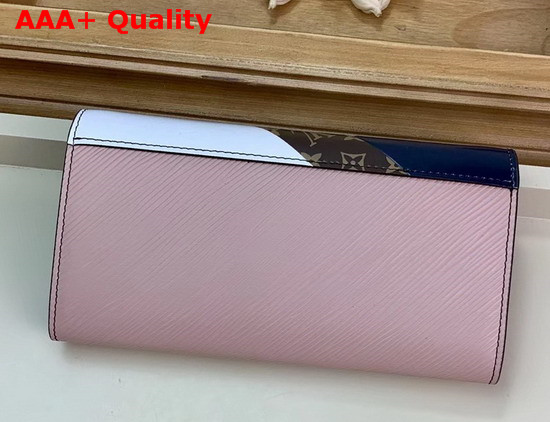 Louis Vuitton Twist Wallet Pink White Navy Blue Cowhide Leather Replica