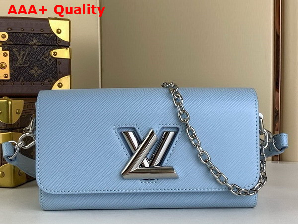 Louis Vuitton Twist West Handbag in Candy Blue Epi Leather M24566 Replica