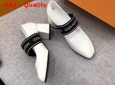 Louis Vuitton Uncover Pump in White Patent Calf Leather with Elastic Strap 1A3QZ7 Replica