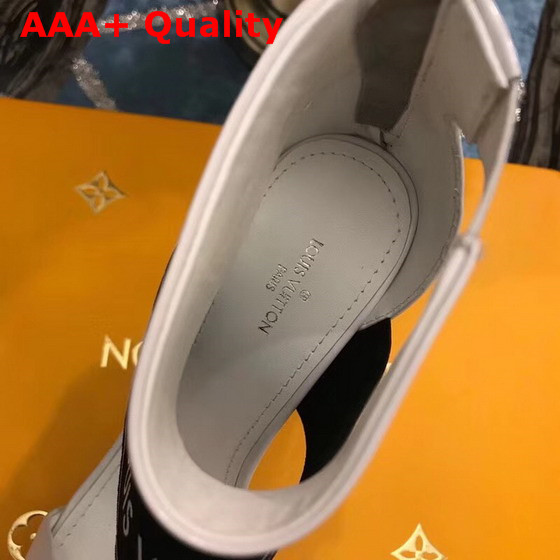 Louis Vuitton Uncover Sandal in White Patent Calf Leather with Elastic Strap Replica