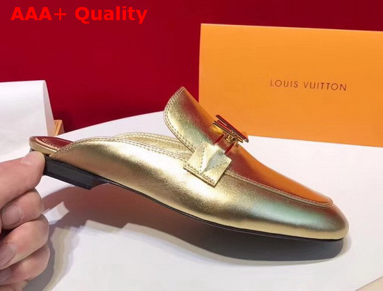 Louis Vuitton Upper Case Open Back Loafer Light Gold Lamb Leather 1A3SJ0 Replica