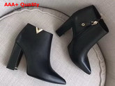 Louis Vuitton Upper East Low Boot in Black Plain Calf Leather Replica