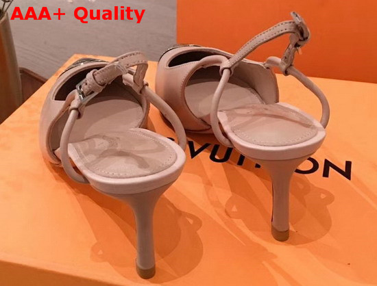 Louis Vuitton Urban Twist Slingback Pump Blush Pink Calf Leather and Metal Toe Cap 1A5L7A Replica