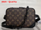 Louis Vuitton Utility Front Bag Monogram Coated Canvas and Black Calf Leather Trim M44468 Replica