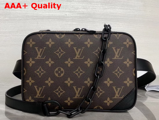 Louis Vuitton Utility Front Bag Monogram Coated Canvas and Black Calf Leather Trim M44468 Replica